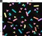 Black Sprinkles Pink Green Yellow 80S Colorful Party Geometric Kids Neon Purple Shapes Custom Printed Fabric by Spoonflower Various Fabrics by the Yard or Fat Quarter